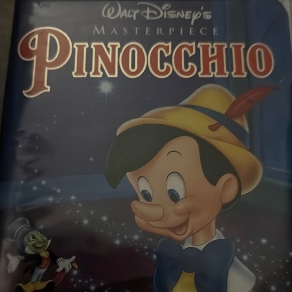 Disney Pinocchio Masterpiece VHS with Yellow and Blue